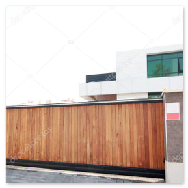 Tor/Portal – flächenbündiges Holztor an Bestandfassade